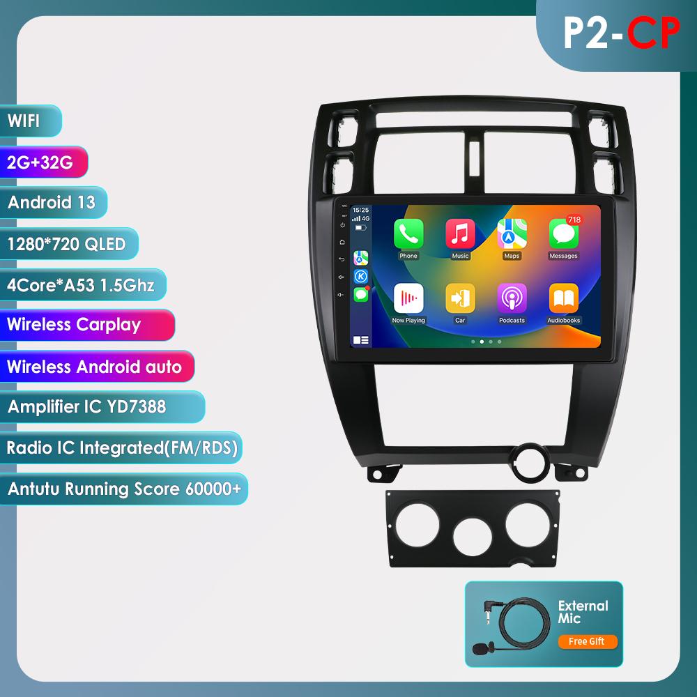Hizpo 8Core AI Intelligent Screen Android Autoradio for Hyundai Tucson 2004-2009 Car Radio Multimedia Video Player GPS Nav Head Unit Carplay 4G RDS FM