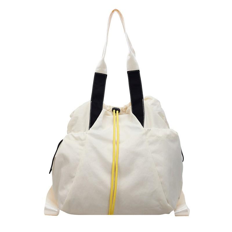 Легкий нейлоновый рюкзак-мешок на завязках Женский 2025 Новый Многофункциональный Повседневный Наплечный рюкзак Путешествия Студенты Колледжа покинуть белый