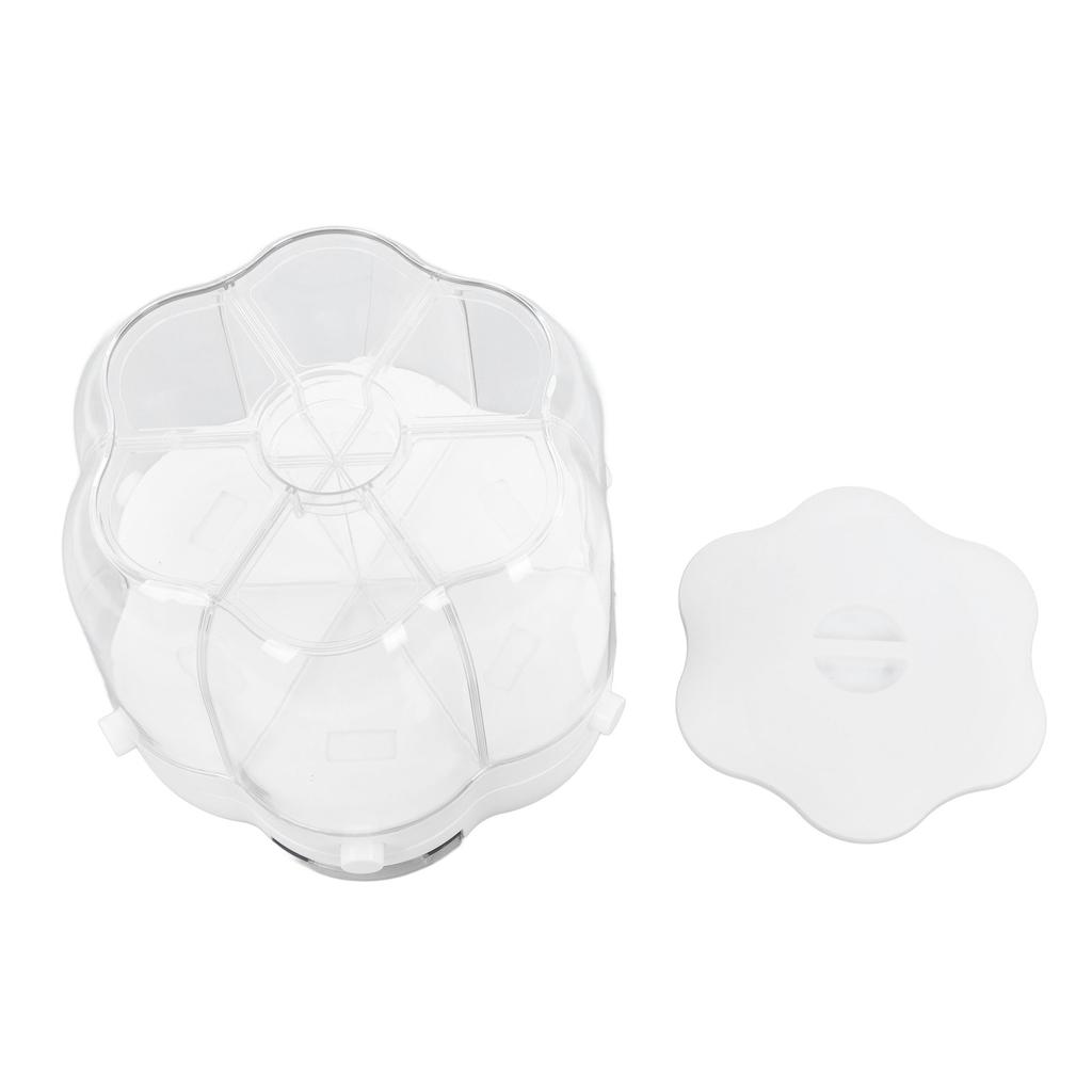 Rice Dispenser Box Container 6 Compartments Rotating Large Capacity for Home Kitchen White 6.5kg 14.33lb