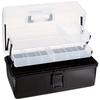 Iris Ohyama My Kit Tool Storage Tool Box Case Clear Black Versatile Case Storage Box Tool Box DIY Outdoor Camping Accessory Case 2 Tier Tray