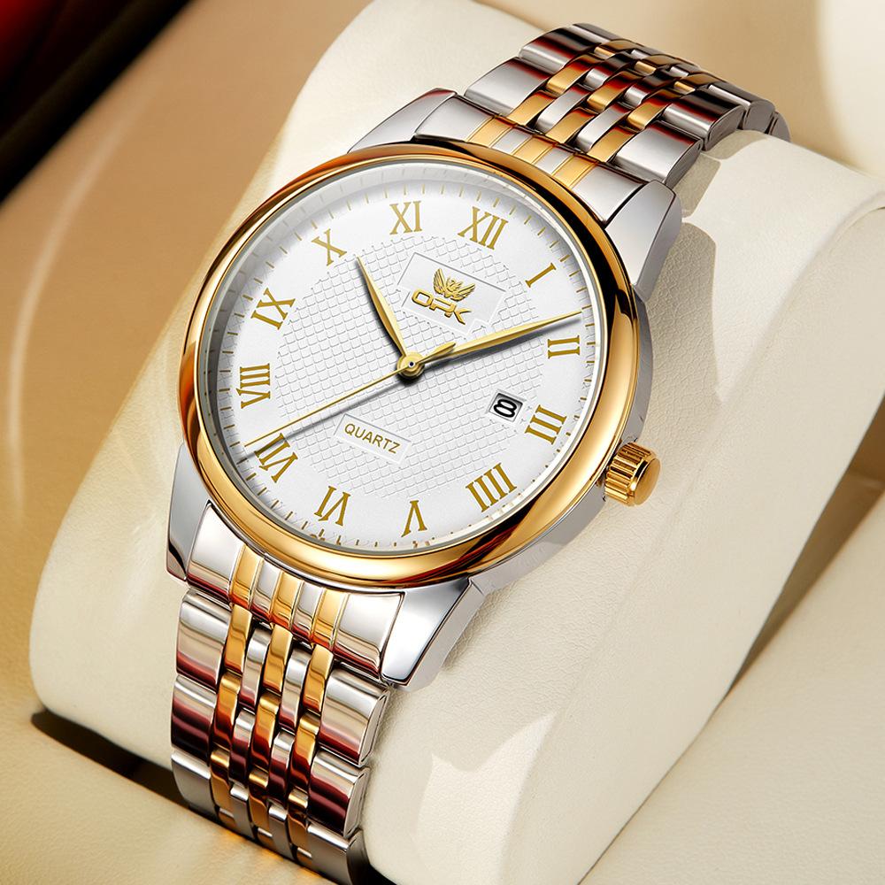 OPK Men's Watch Genuine High-end Business Men's Quartz Watch Men's Watch Round Couple Watch Men's