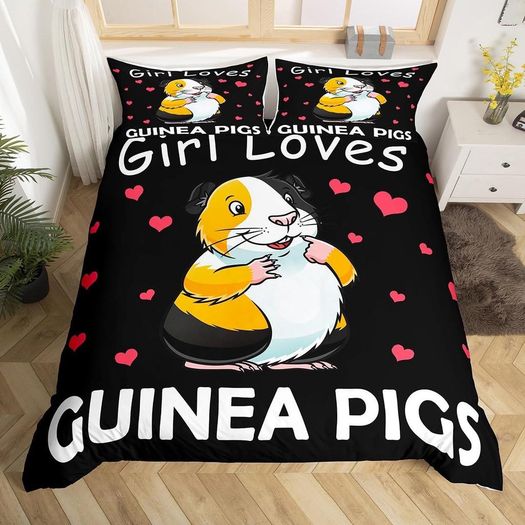 Cartone Porcellino d'India Copripiumino Morbido King Quen Adorabile Set Biancheria da Letto Animale Microfibra Squame di Pesce Sirena Coperta Calda Per Ragazzi Ragazze