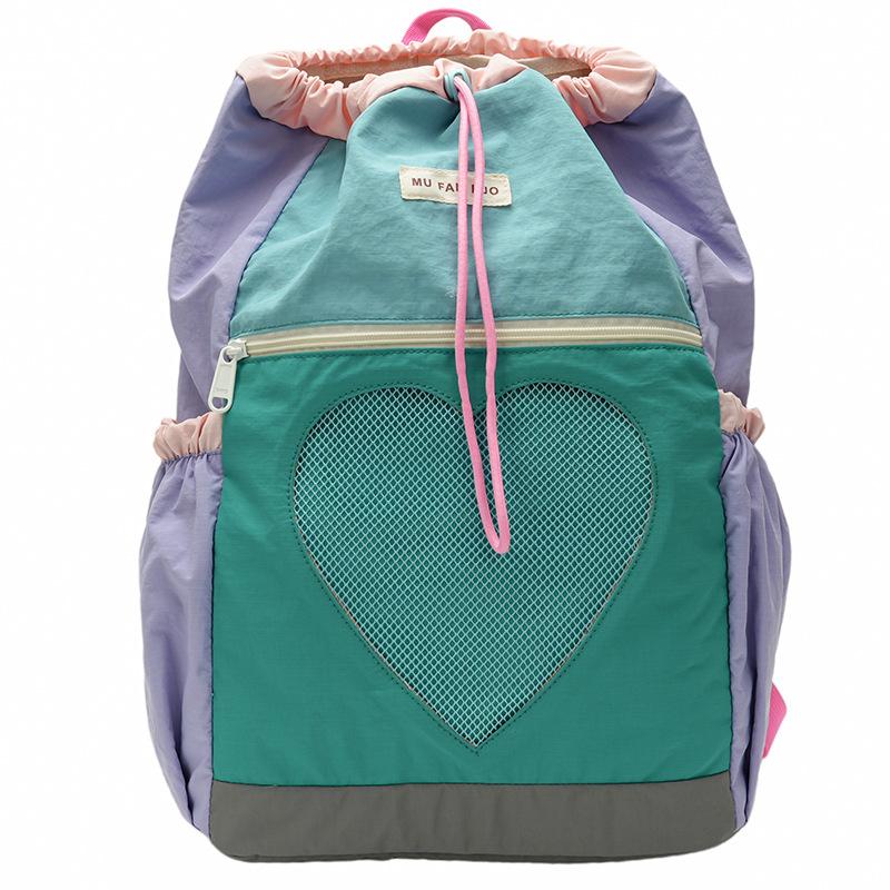 Creative backpack 2025 new Korean contrasting color girl light travel backpack outdoor sports student schoolbag tide