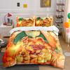 Fire Dragon Trio Illustration Bedding Duvet Cover Set  (1*Duvet Cover 2*Pillowcases, Without Duvet Insert)