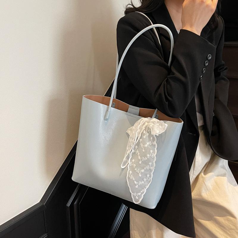 Fashion Large-capacity Tote Bag Women's Shoulder Bag Versatile Solid Color Mother and Child