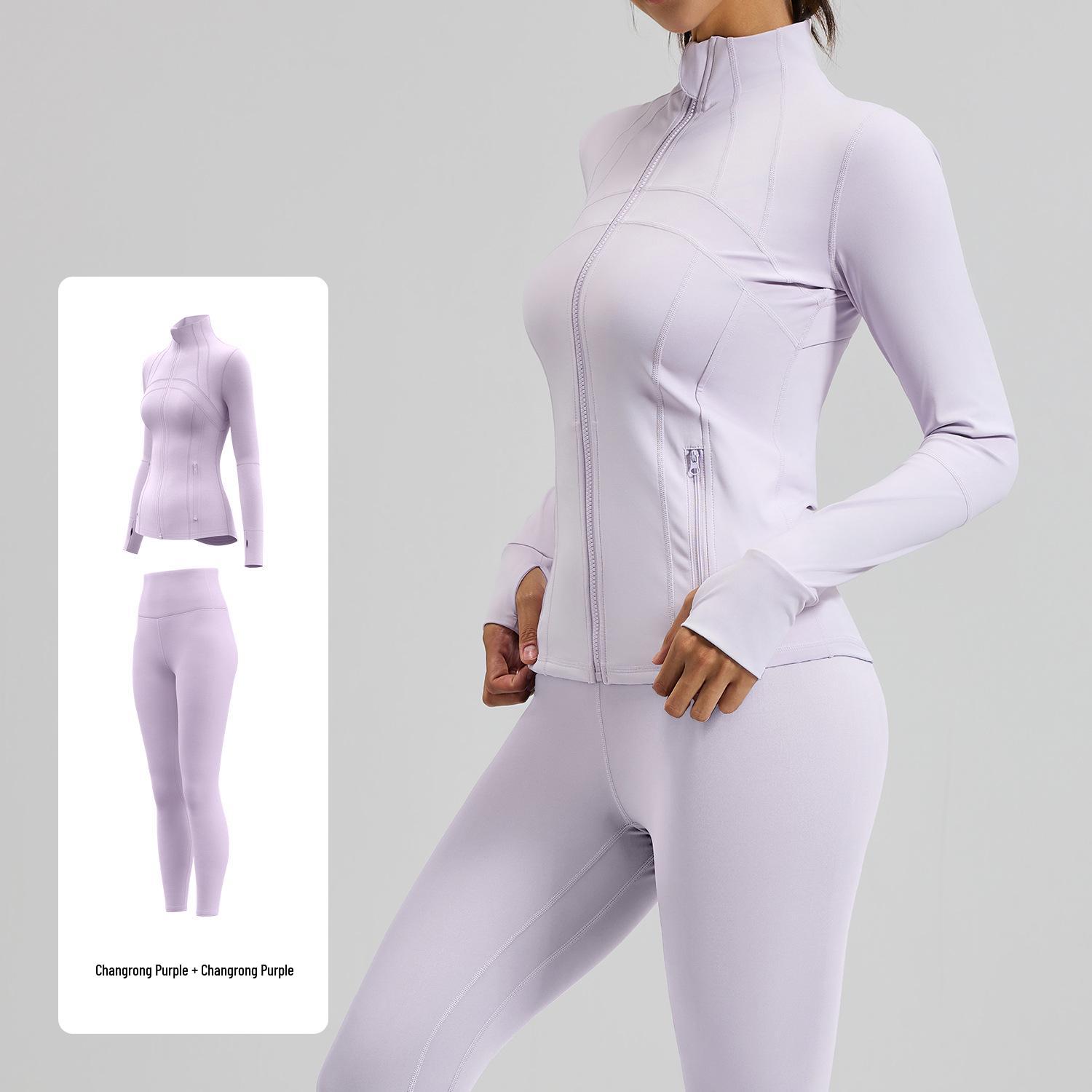 

Juyi Tang Women s Slim Fit Solid Color Patchwork Sportswear Set with Pockets for Fitness, Yoga, and Training XL