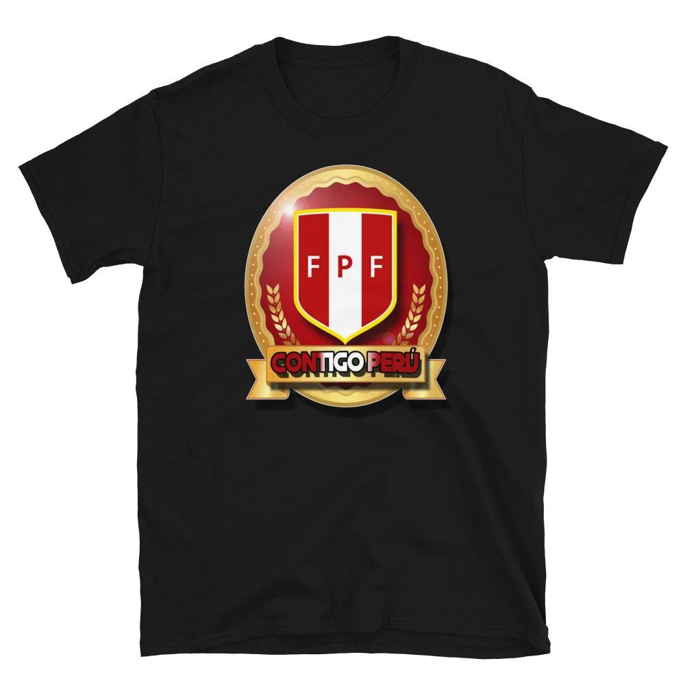 federacion peruana de futbol escudo contigo peru Short-Sleeve Unisex T-Shirt L