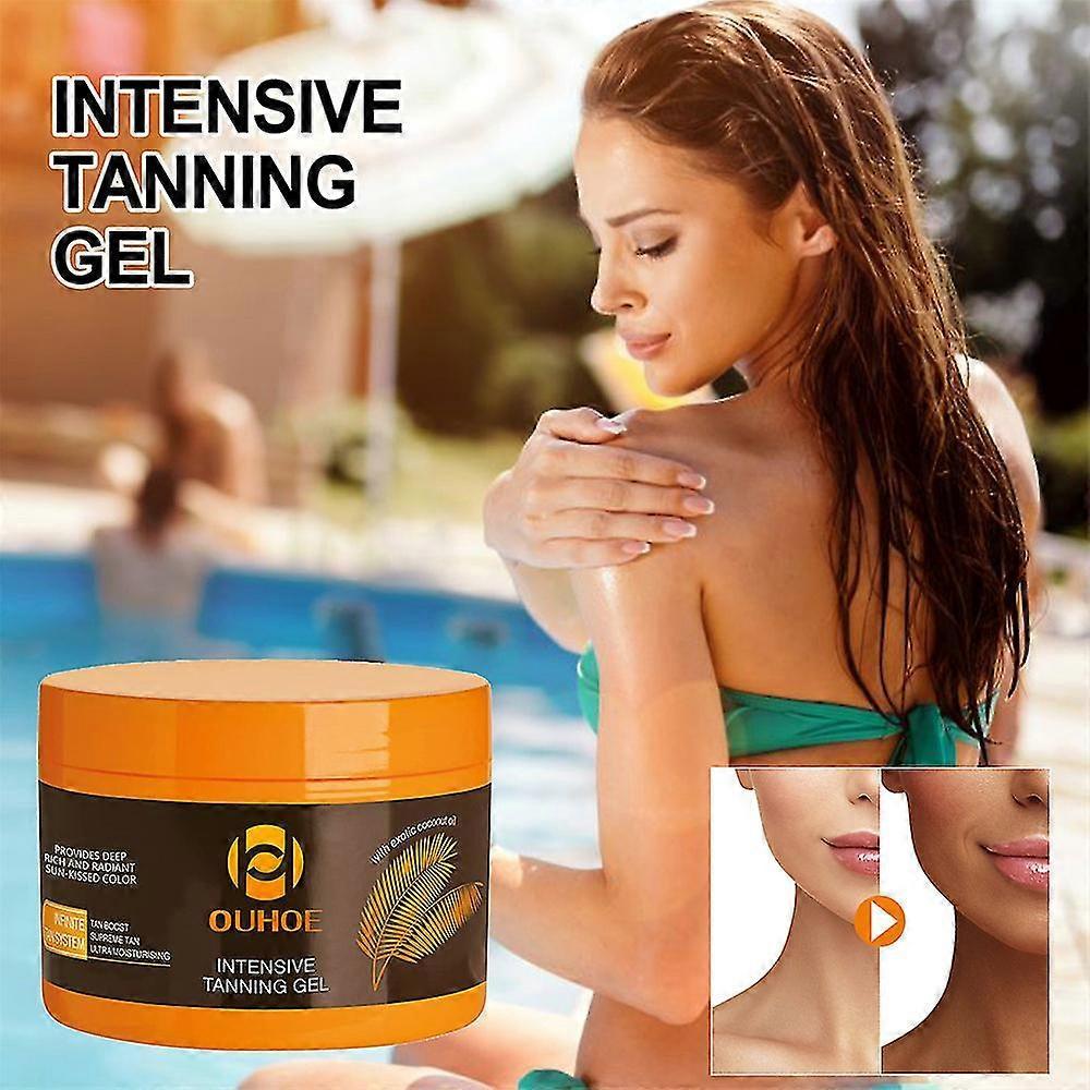 1-3Pcs Tanning Gel, Luxury Intensive Tanning Gel, Natural Tanning Accelerator Cream Gel, Dark Brown Tanning Gel for Sunbeds & Outdoor Sun