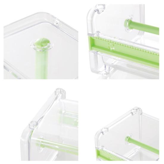 Washi Tape Dispenser with Cutter Desktop Multi Washi Tape Roll Holder Transparent Masking Tape Organizer for Office Home School