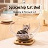 Cat House Cat Condo Space Capsule Cat Nest Pet Bed Cat Bed Cat Toys Solid Wood Acrylic Turntable