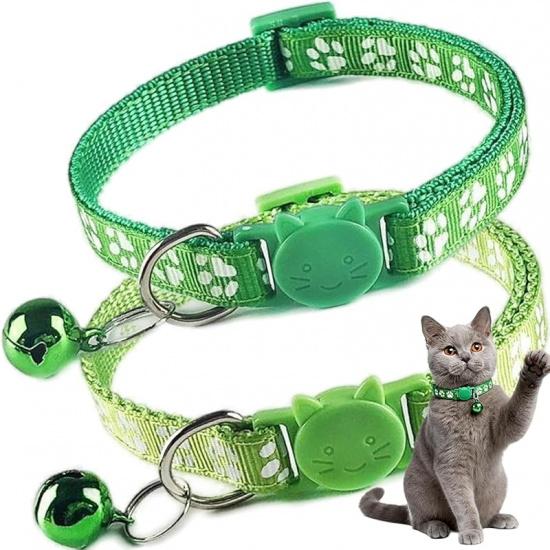 Pink Breakaway Cat Collar with Bells, 2 Pack Break Away Kitten Collar with Bells, Female Cat Collar for Girl Cats Kitty XS(Neck 7-12.5 )