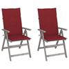 Day and Night - Day and Night Reclining Garden Chairs and Cushions 2 Pcs Solid Acacia Wood