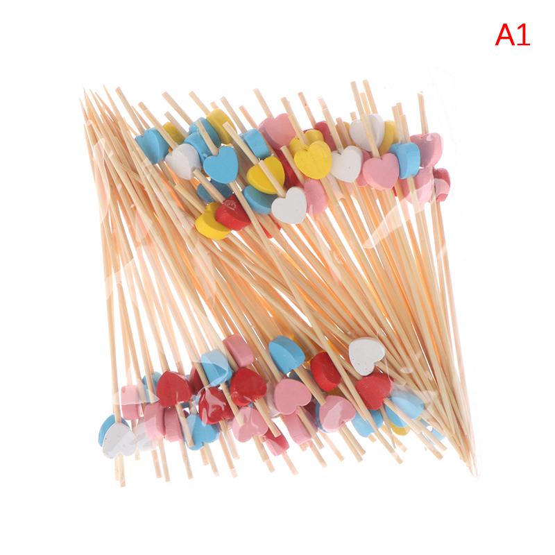 

100 шт./пакет бамбуковая палочка фруктовая палочка коктейльные палочки еда выбор декор для вечеринки as the picture