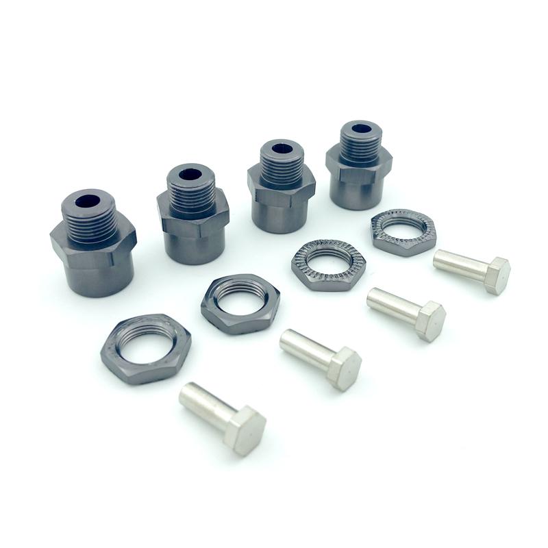 4PCS Aluminum Alloy Hex Adapter 12mm To 17mm Wheel Hex Hubs Adapter Extension Conversion Nuts for 1/10 RC Car Upgrade 1/8 Tires