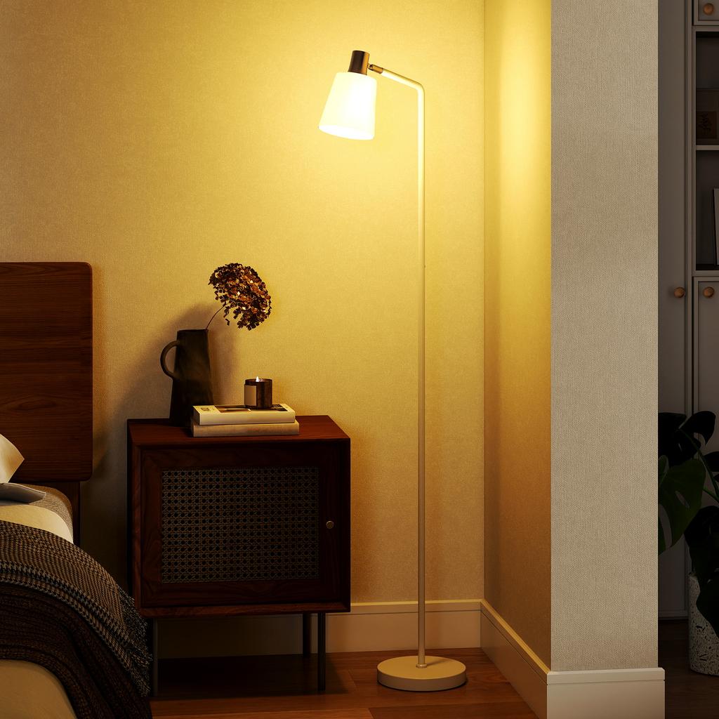 Modern Standing Lamp Floor Lamp With 350 degrees  Rotatable Head For Living Room White