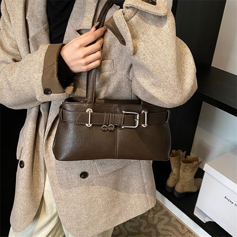 High Quality Retro Versatile Women'S Shoulder Tote Bag Underarm Bag  Handbag Large Capacity Commuter Bag Girl Purse Gift