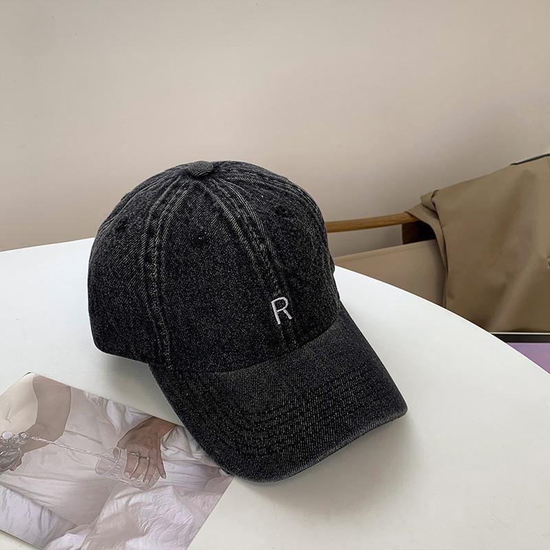 Stylish Lettered Denim Baseball Cap For Women And Men Adjustable Spring Summer Wear