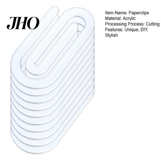 Paperclip Bookmarks 10 Pcs Sublimation Paper Clips Blank Acrylic Jumbo for DIY Customization Heat Transfer Paperclips Bookmark Home School Office