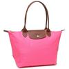 Longchamp Le Pliage 28 Knoop Ritssluiting Lange Handgreep Leer Knoopvormige Schouder Tote Tas Kleine Dames Handtassen Roze 2605089P73