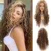Wig, European and American women, African curly long curly hair, big wave chemical fiber wig, headgear, source wigs.