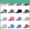 Tie Dye Print Baseball Cap Hip Hop Color Block Graffiti Visor Hat Protection Sun
