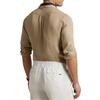 Polo Ralph Lauren Solid Slim Fit Linen Long Sleeve Shirt Men shirts Beige 710968925-004