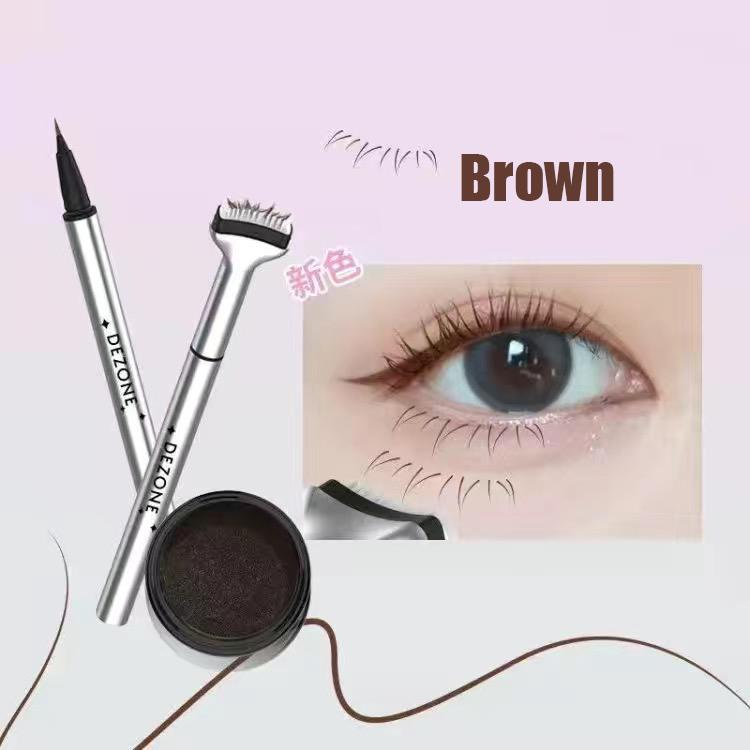 Dezone Lower Eyelashes Stamp Makeup Professionnelle Undereyelash Seal Eyeliner Pen Waterproof And Sweat Proof Eye Liner 2 In 1