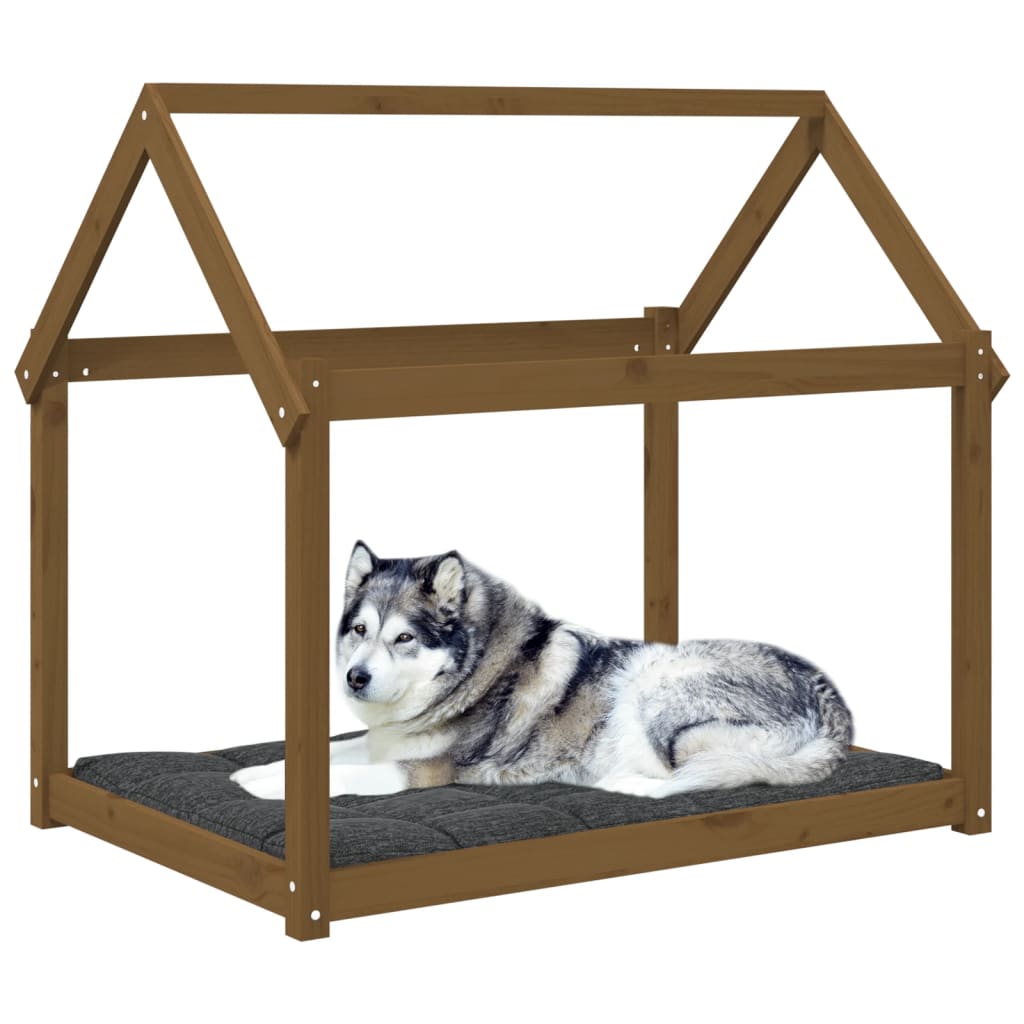 Vidaxl Dog Bed, Honey Brown, 111X80X100 Cm, Pine Wood