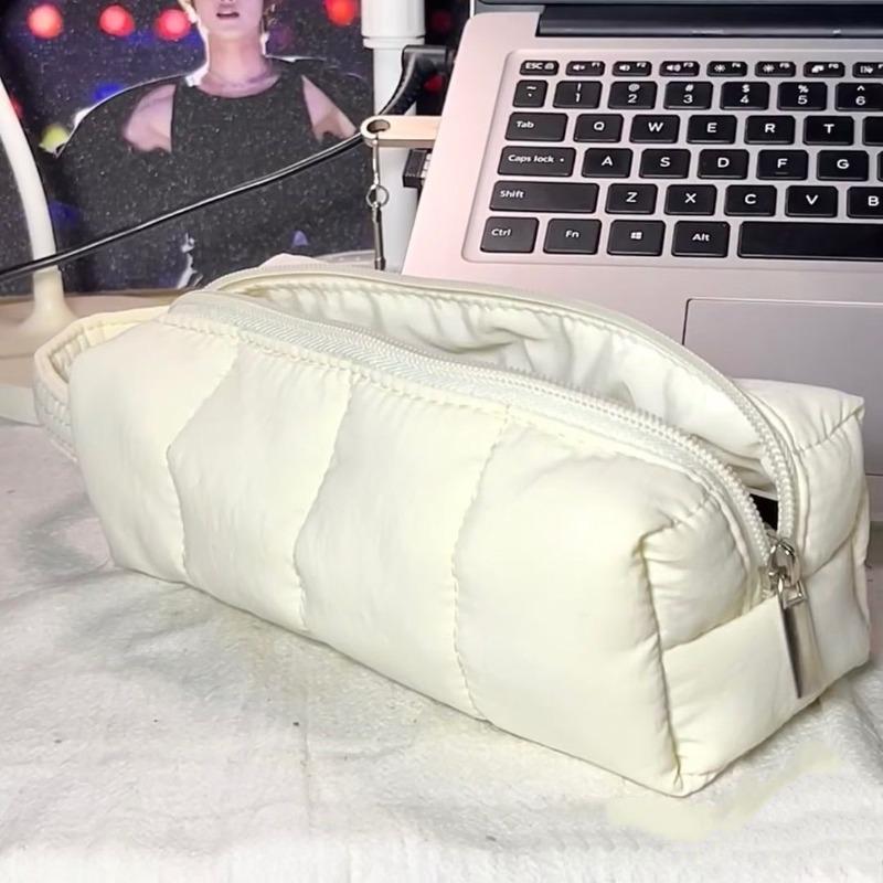 

Cream Pencil Case Ins Solid Color Simple High Beauty Girl Heart Large Capacity Student Stationery Storage