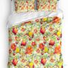Sommerfrucht Roter Granatapfel Grünes Blatt Bettbezug mit Kissenbezug Kundenspezifisches 3-teiliges Bettwäscheset Steppdeckenbezug Doppelbett Heimtextil