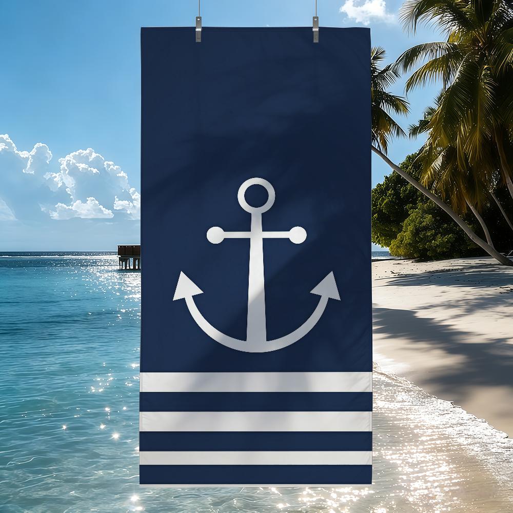 Fashion print Blue Anchor Towel Drying Bath Towel Applicable To Light Swimming Camping Yoga Beach Out