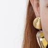 BIMBA Y LOLA Gold Metal Conch Shell Earrings B245AIW024IVF