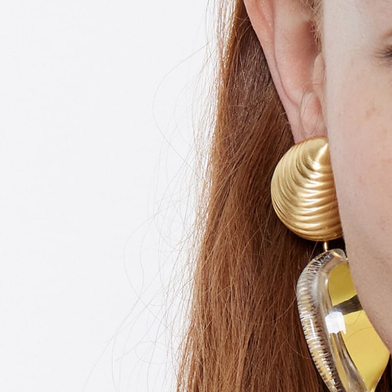 BIMBA Y LOLA Gold Metal Conch Shell Earrings B245AIW024IVF