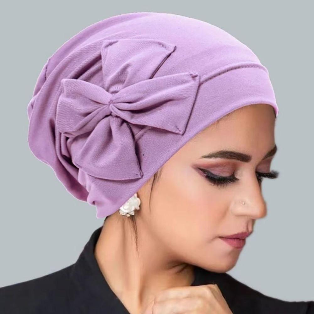Soft Bowknot Turban Elastic Indian Bonnet Headscarf Fashion Chemo Cap