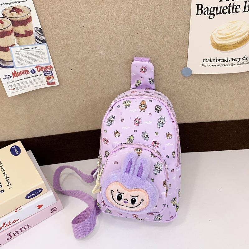 Lightweight And Fashionable Cartoon Kids Sling Bag With Soft Plush Accents For Occasion Any