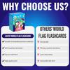 World Flags Flashcards 64 Country Flags Capitals Languages & Continents Gloss Laminated Students Geography Flash Cards