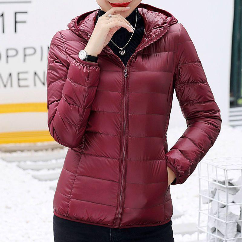 Jachetă de damă cu glugă din bumbac cu puf - Scurtă, Mărimi mari, Groasă, Călduroasă, Stil coreean, Modă casual simplă, Îmbrăcăminte exterioară ușoară.