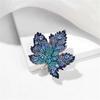 Light Luxury Elegant Colorful Full Rhinestone Maple Leaf Brooches Vintage Leaves Buckle Pins For Women Men Coat Bag Jewelry Gift