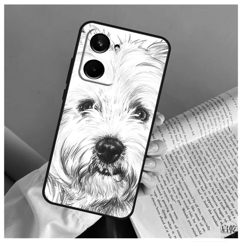 Cartoon Westie Dog For Realme 9 10 11 12 Pro Plus GT5 C67 C55 C53 C35 C33 C30 C25s C21Y C15 GT3 GT Neo 5 Case