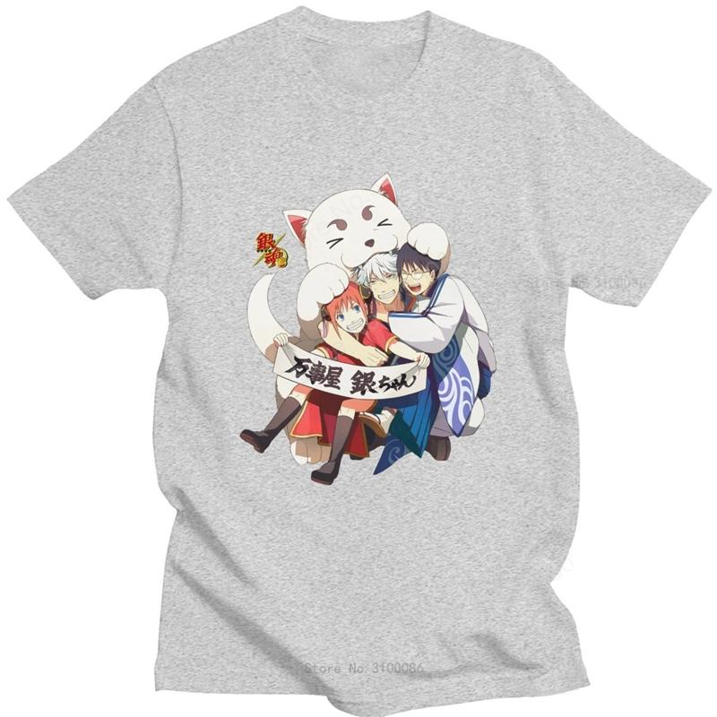 

Новинка Аниме Гинтама Гинтоки Саката Футболка Мужская Короткий Рукав Принт Гинтоки Саката Кагура Элизабет Футболка Приталенная Хлопковая Футболка 4XL