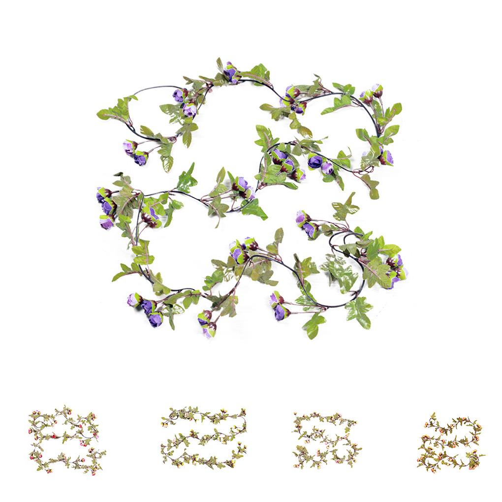 2.2m Long Silk Rose Flower Ivy Vine Leaf Garland Wedding Party Home Decoration
