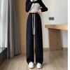 Spring White Sports Pants for Women In Spring and Autumn High Waist Droop Loose Straight Casual Hoodies Banana Wide-leg Pants for Women