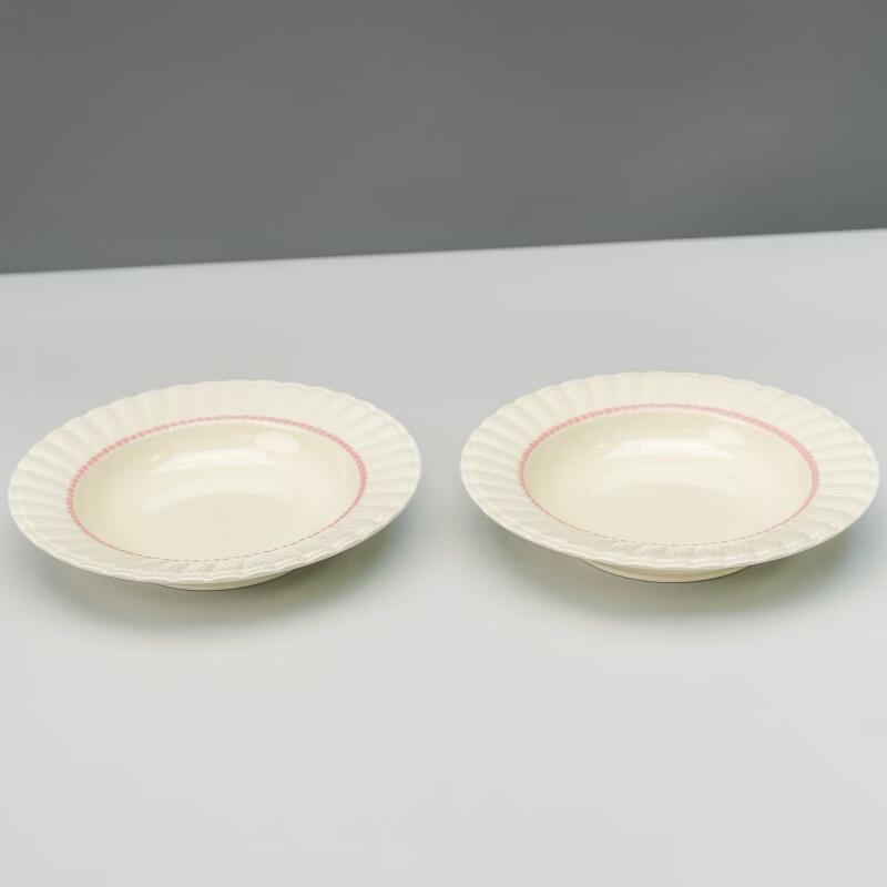 Haoya Jingdezhen Ceramic 8-inch Soup Plates (Set of 2)