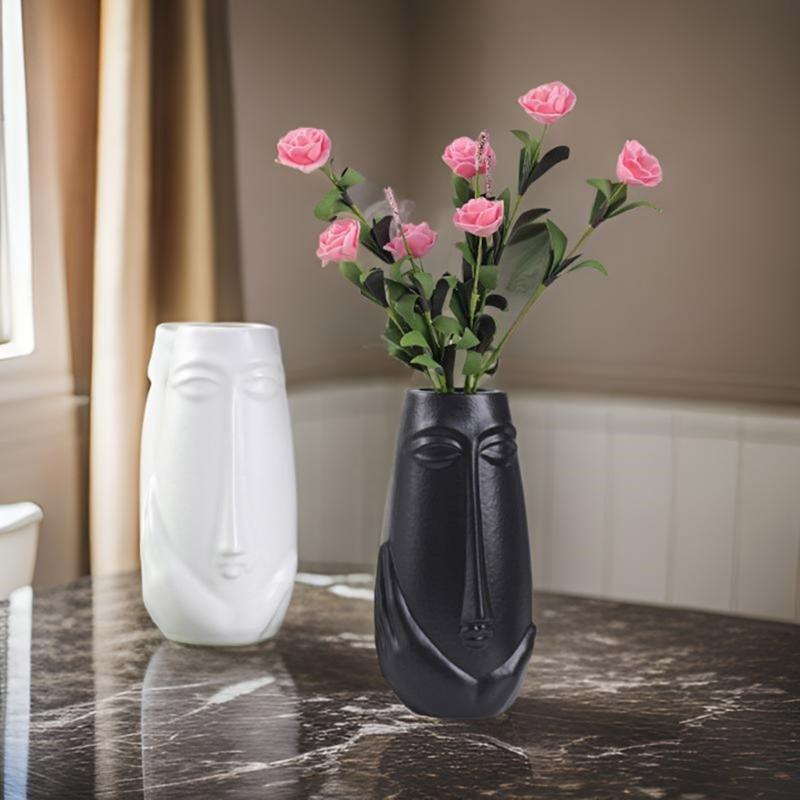 Flowerpot Moulds Vase Molds Human Face Shape Flowerpot Molds Epoxy Resin Mold Pen Storage Holder Molds for Crafting