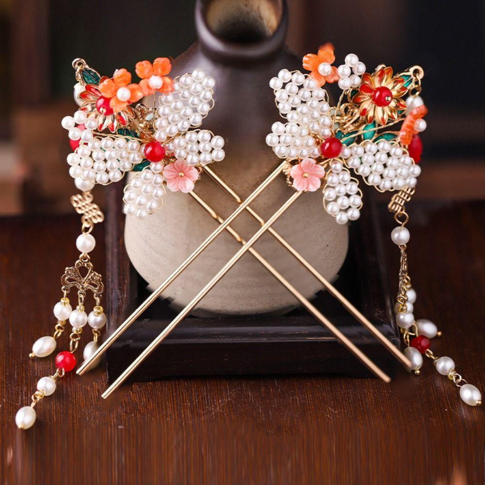 Tassel Hanfu Hair Stick Pearl Butterfly Hair Comb Classical Chinese Style Hairpin Set  Women