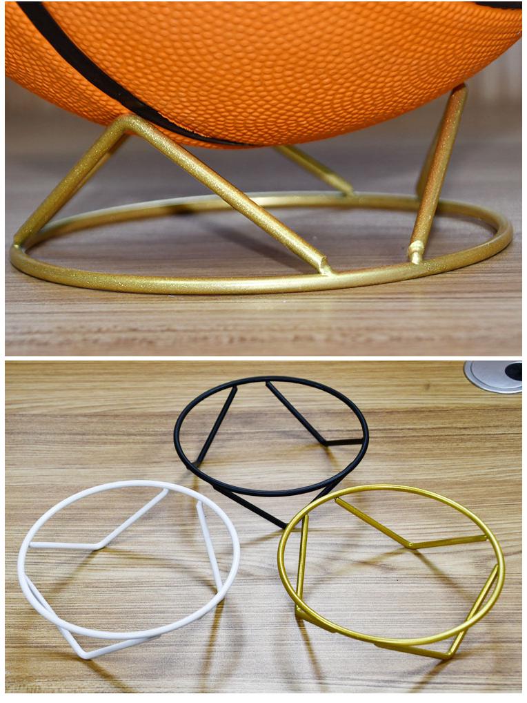 Lakers Size 5 & 7 Ball Display Stand for Basketball, Football, Volleyball – Iron Ring Base