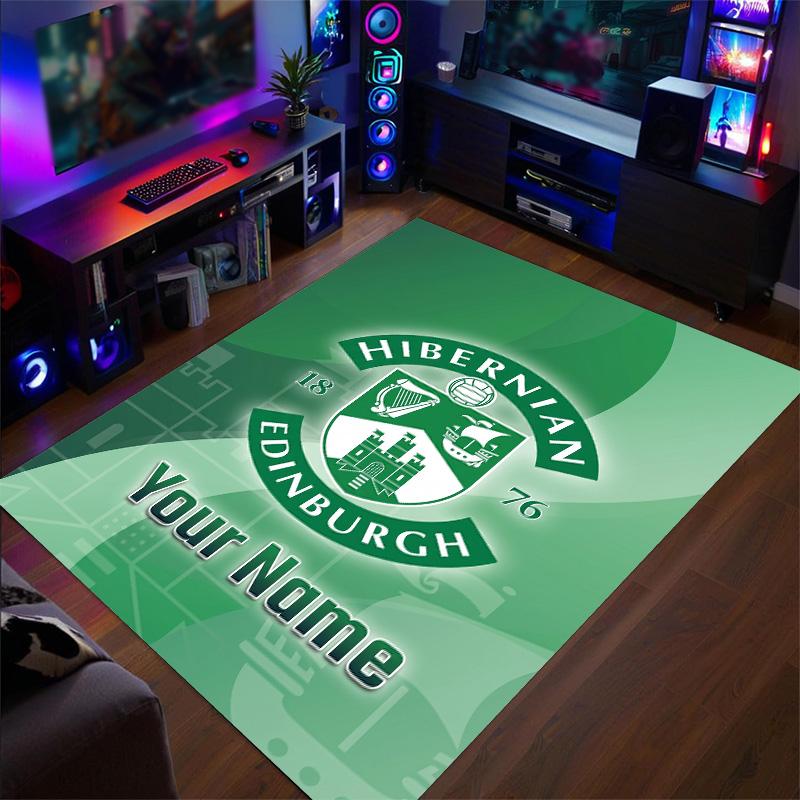 Crystal Velvet Rug Hibernian FC Print Custom Name Text Floor Mat Home Decor