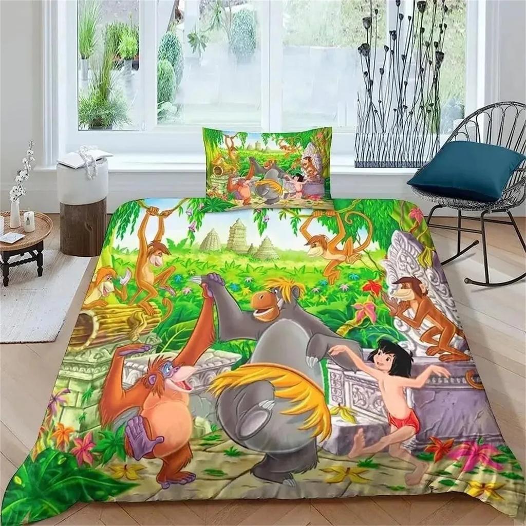 Copripiumino Federa Set Biancheria da Letto Animale della Giungla Stampa 3D Ragazzo Adulto Ragazzo Ragazza Decorazione Camera da Letto Bambini Singolo Matrimoniale