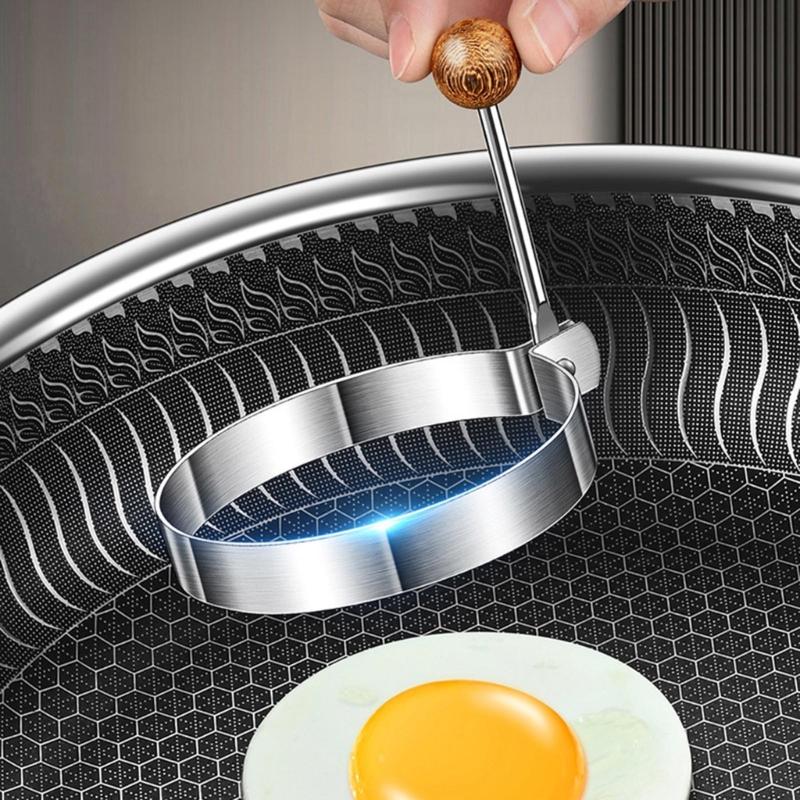Love-shaped Fried Egg Mold 5 PCS Thickened Stainless Steel Omelet Model Poached Egg Mold Creative Fried Egg Mold Egg Tools