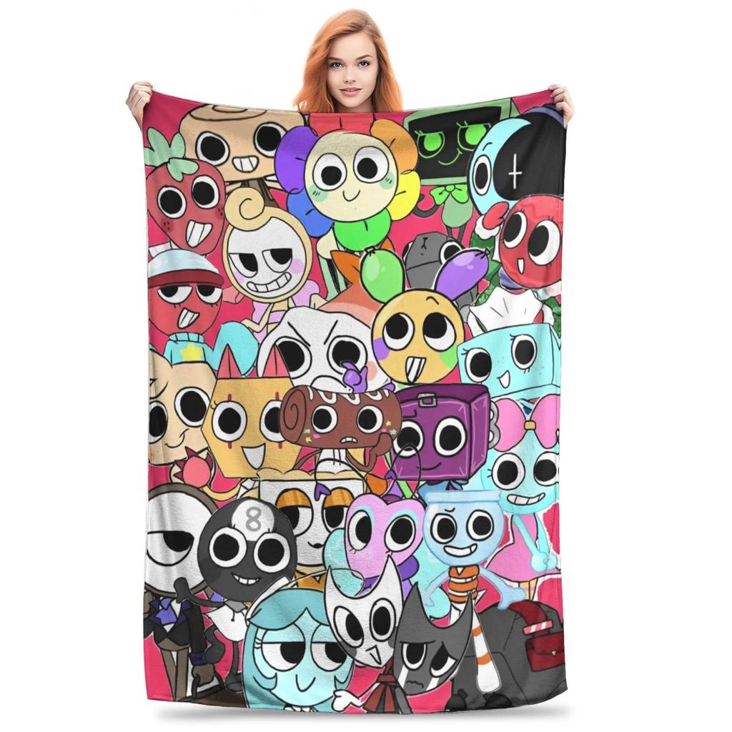 Cartoon Games Dandys World Flannel Blanket  Cozy Throw for Sofa Bedding Lounge xcm